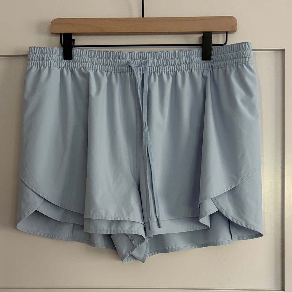 Calia Light Blue Women's Athletic Lined & Layered Shorts - Women’s Size Large